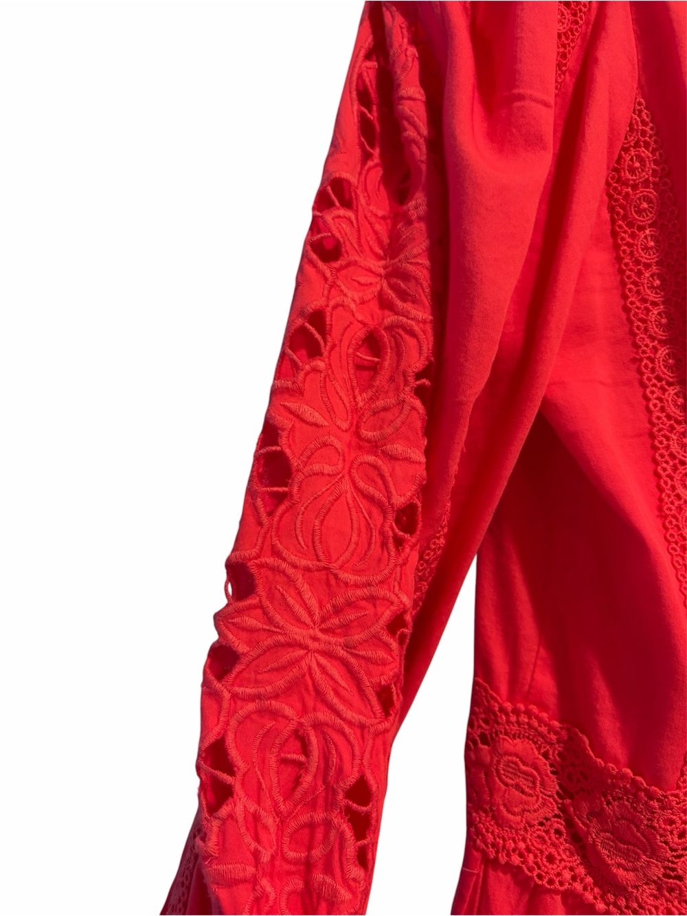 Alice + Olivia Pink Eyelet Puff-Sleeve Mini Dress - Picture 5 of 7